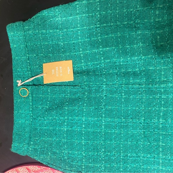 Suncoo Paris Tweedy Folly Green Mini-Skirt size T3 (US 6) - Picture 4 of 4